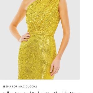Mac Duggal Dazzling Yellow Sequin Gown